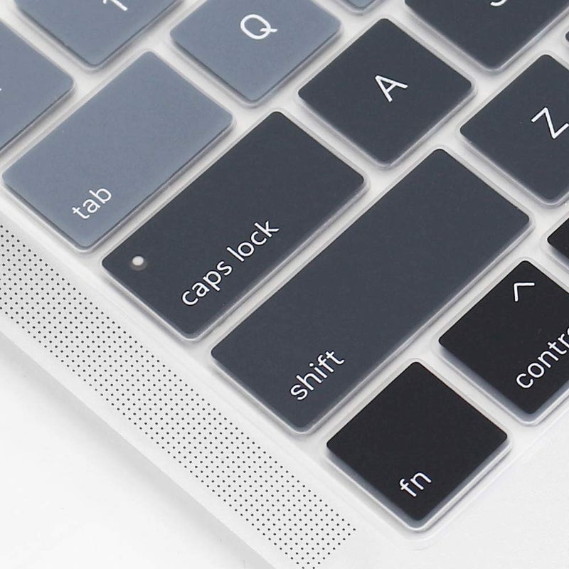 ProElife Ultra Thin Silicone Keyboard Cover Skin for 2021 2020 MacBook Air 13 Inch with Touch ID (MODLE A2179 and A2337 Apple M1 Chip, U.S Layout) Keyboard Accessories Protector (Ombre Gray) - Image 4